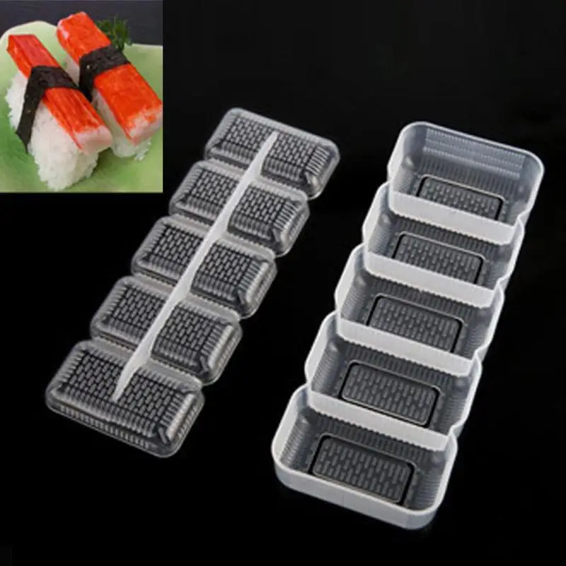 5 Rolls Sushi Maker Sushi Mold Japan Nigiri Sushi Mold Rice Ball Non Stick Press Storage Box Rice Form Bento Tools