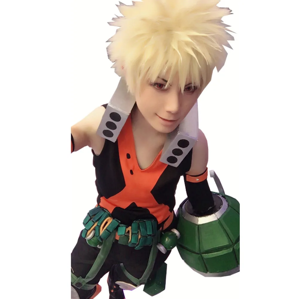 2024 Bakugou Katsuki Custom Made Adult's Costume Outfit Cosplay for Halloween Carnival Party With Wig