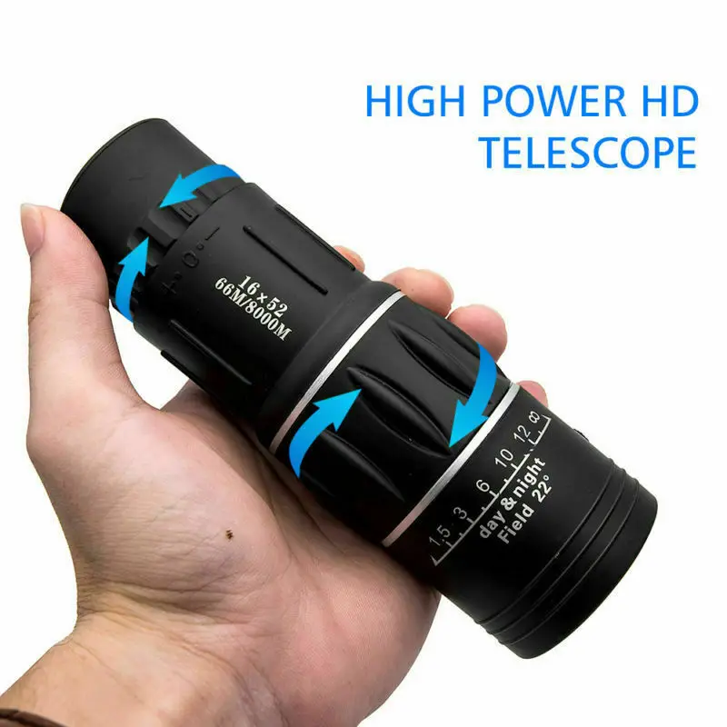 8x Monocular Telescope Dual Focusing High-definition Multi Coating Lenses Outdoor Camping Hiking Telescope