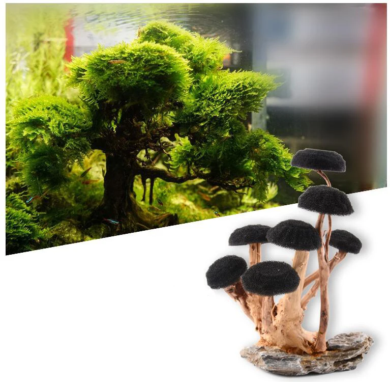 Moss tree Aquarium landscaping forest wooden framed tank forest landscaping skeleton decoration water grass root bush mushroom