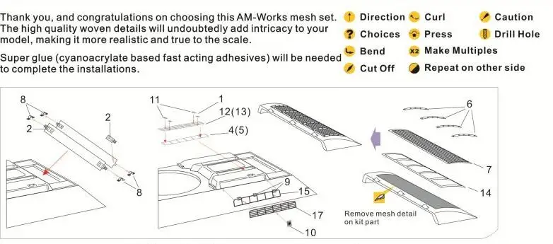 1/35 Grill Mesh for T-34 Type I Model's Accessory