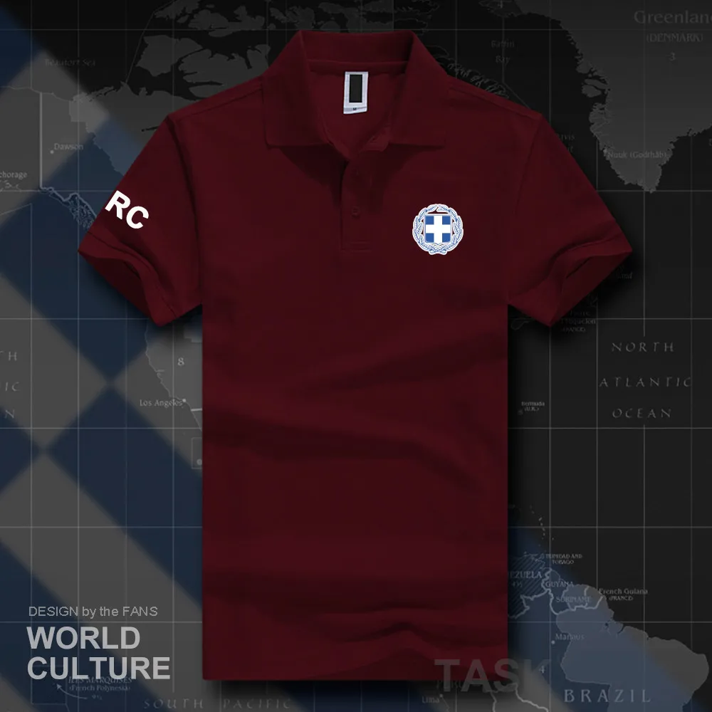 Hellenic Republic GRC polo shirts men short sleeve white brands printed for country 2018 cotton nation emblem new fashion