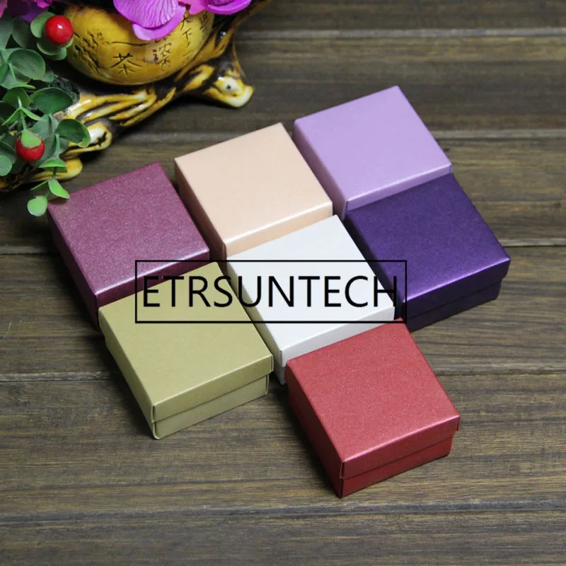 

500pcs Wedding Jewelry Favor Box Pearl Color Paper Candy Box Baby Shower Birthday Gift Packaging 6.5*6.5*3.8cm