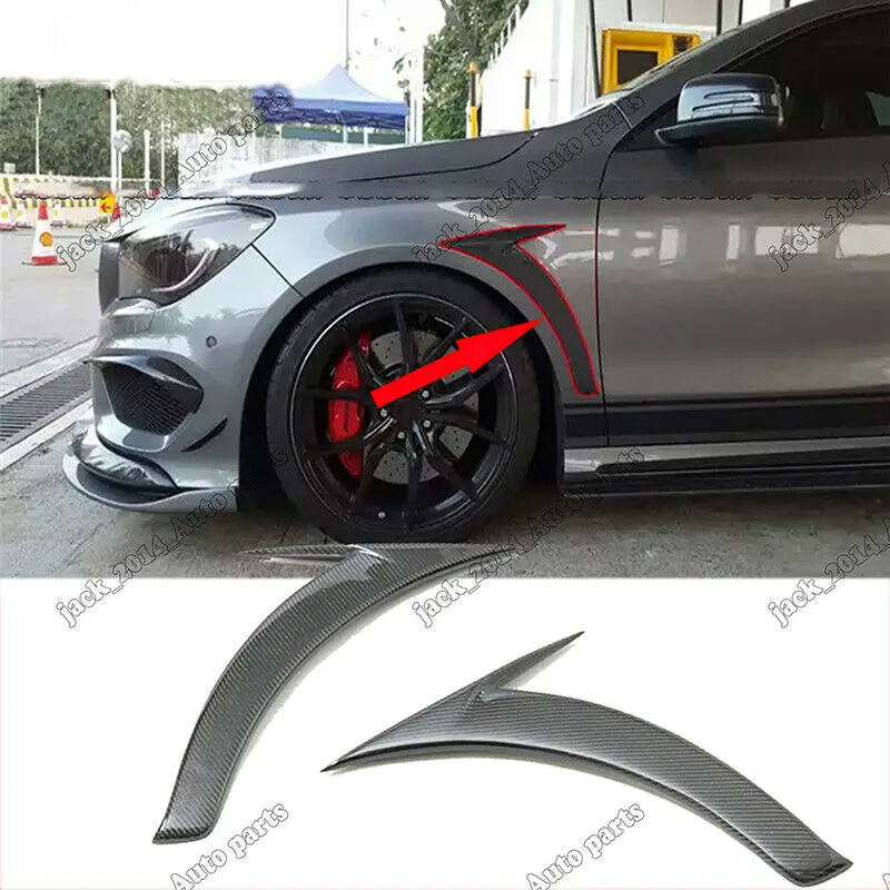 

Real Carbon Fiber Front Bumper Vent Trim side Fender Trim Panel Strip for Mercedes Benz W117 CLA AMG CLA250 2014 2015 2016