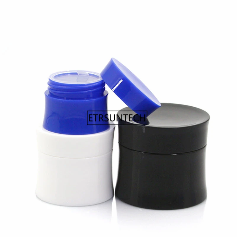 100pcs15g 30g 50g Empty White Black Blue Plastic Cosmetic Cream jars Top Grade Lucifugal Empty Cosmetic Containers F2342