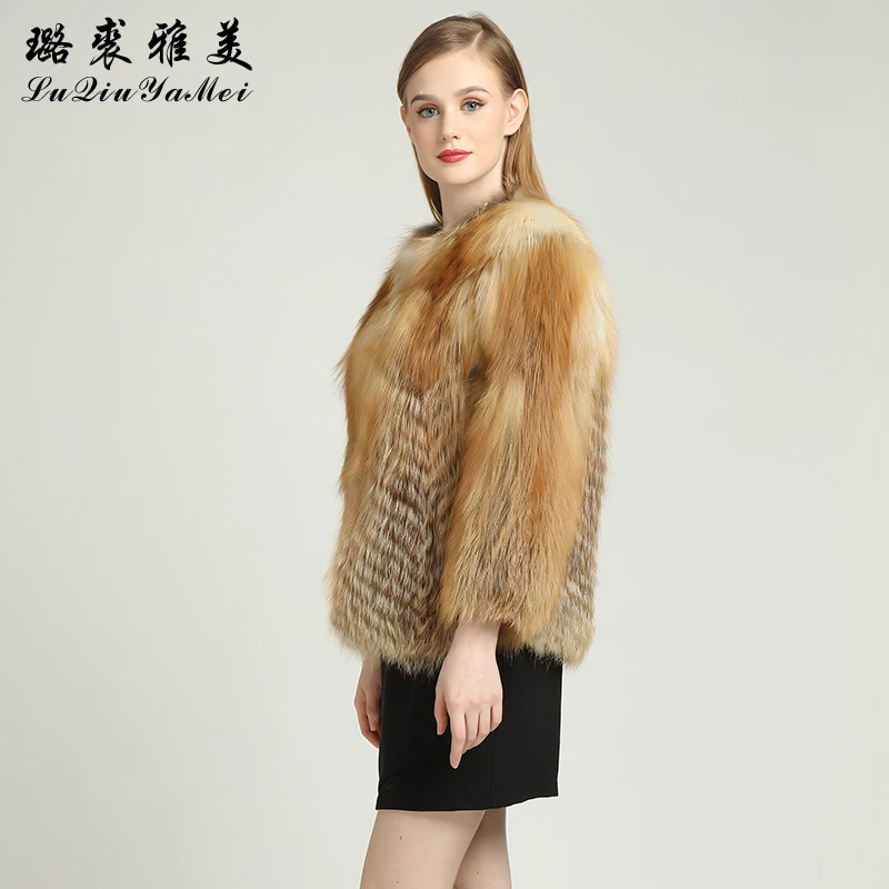 Red Fox Fur Coats Female Natural Fox Fur Jackets Short Style Can Cutomized Big Bust Natural Fur Coats of Fox Genuine Fur Outwear