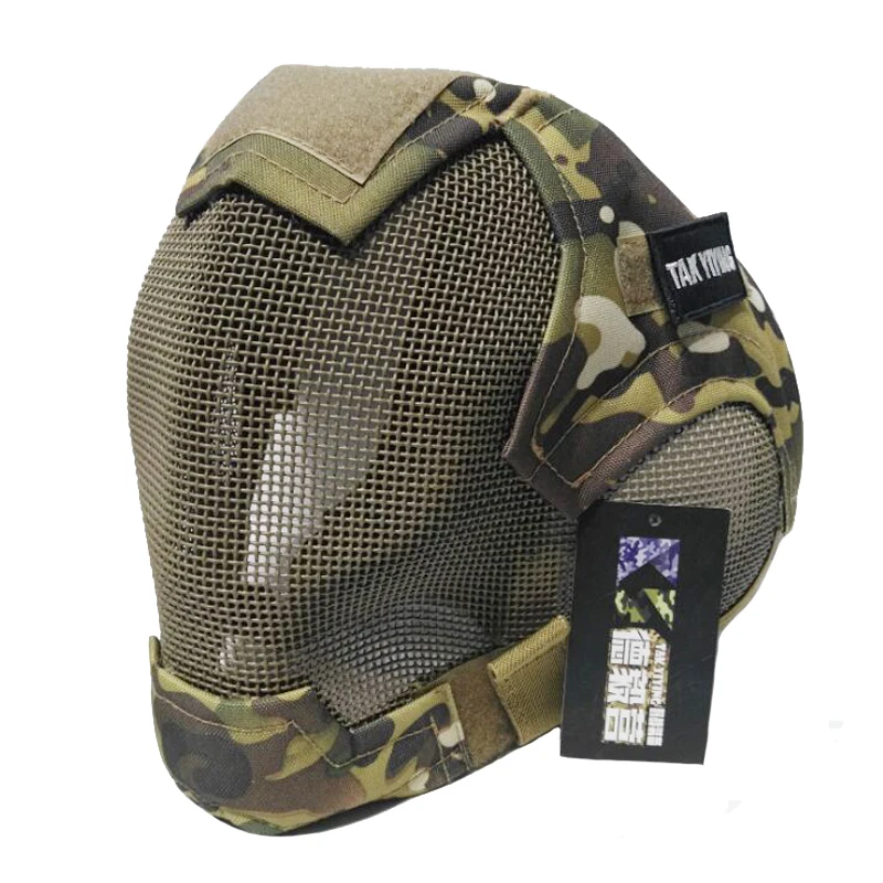 TAK YIYING Airsoft Mask Full Face Mask War Game Steel Mesh Paintbal Head Protective Mask hunting Full Cover V6 Mask