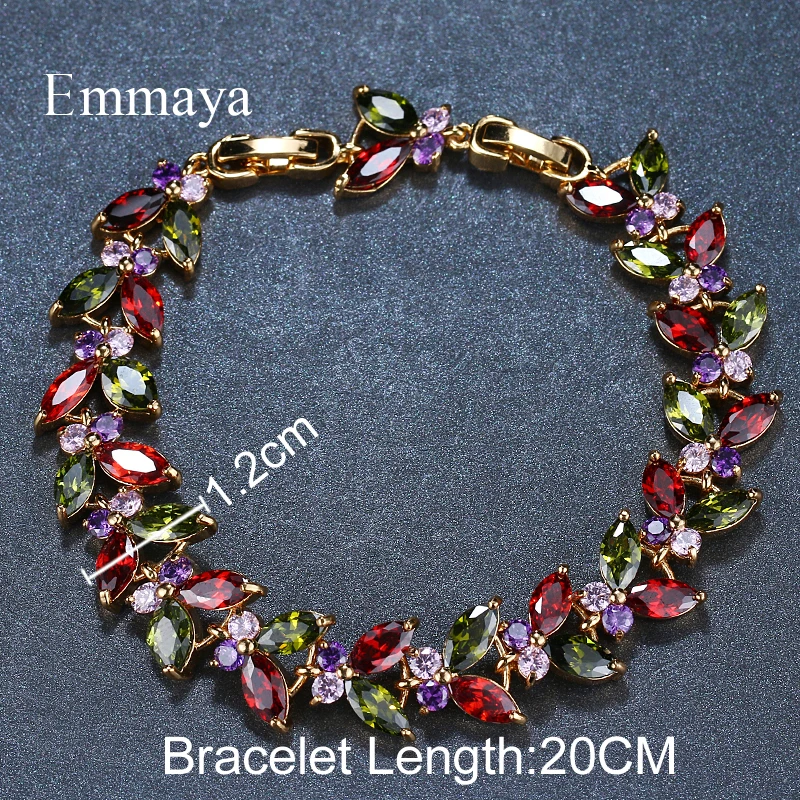 Emmaya Multicolor Bangles Classical Charm Shinny AAA CZ Bracelet New Design Jewelry for Female Party Gift