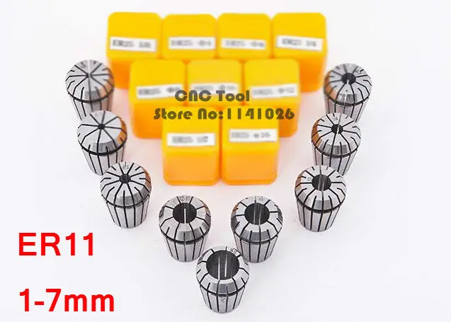 13Pcs/lot ER11 Collet chuck cnc Spindle ER11 Collet lathe tool holder ER11 Collet set from 1-7MM for CNC milling lather tool