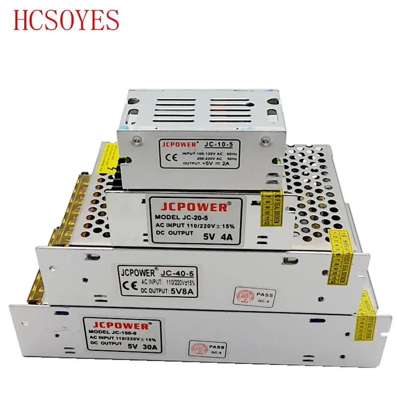 1 pcs 5V 2A/3A/4A/5A/6A/8A/10A/12A/20A/30A/40A/60A Switch LED Power Supply Transformers For WS2812B WS2801 APA102 8806 LED Strip