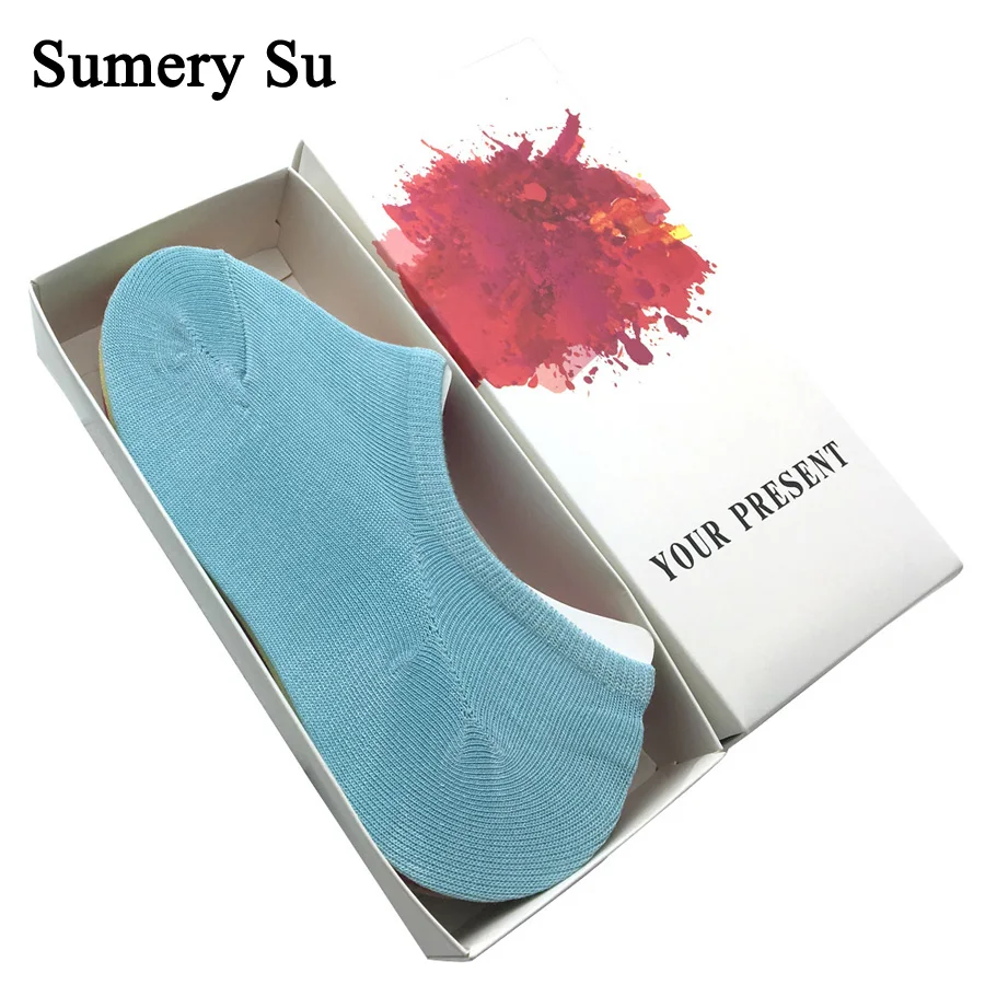 

5 Pairs/Lot Fashion Ankle Socks Women Bamboo Fiber No Show Candy Color Short Socks Female Girls Invisible Socks Hot Sale