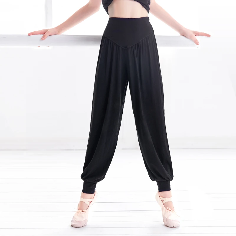 Pantalones de harén para niñas, Ropa de baile, deportes, Yoga, Harlem, cintura alta elástica