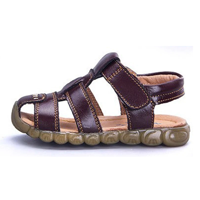 Summer Children Shoes Baby Genuine Leather Cowhide Sandals Girls Hollow Leather Sandals Boys Casual Comfortable Beach Sandals