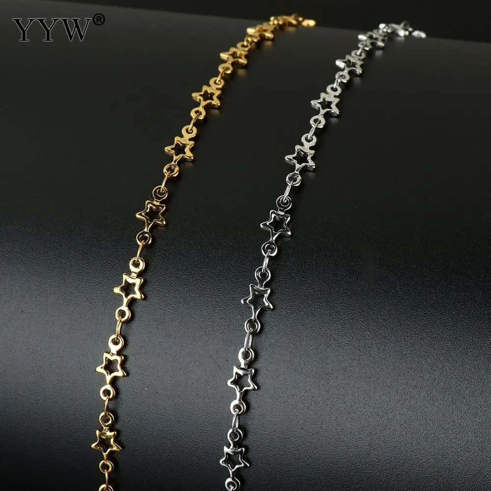 10m/Spool Stainless Steel DIY Jewelry Making chain Women Bracelet Necklace Jewelry Making With Star Gold Chains 10x5mm