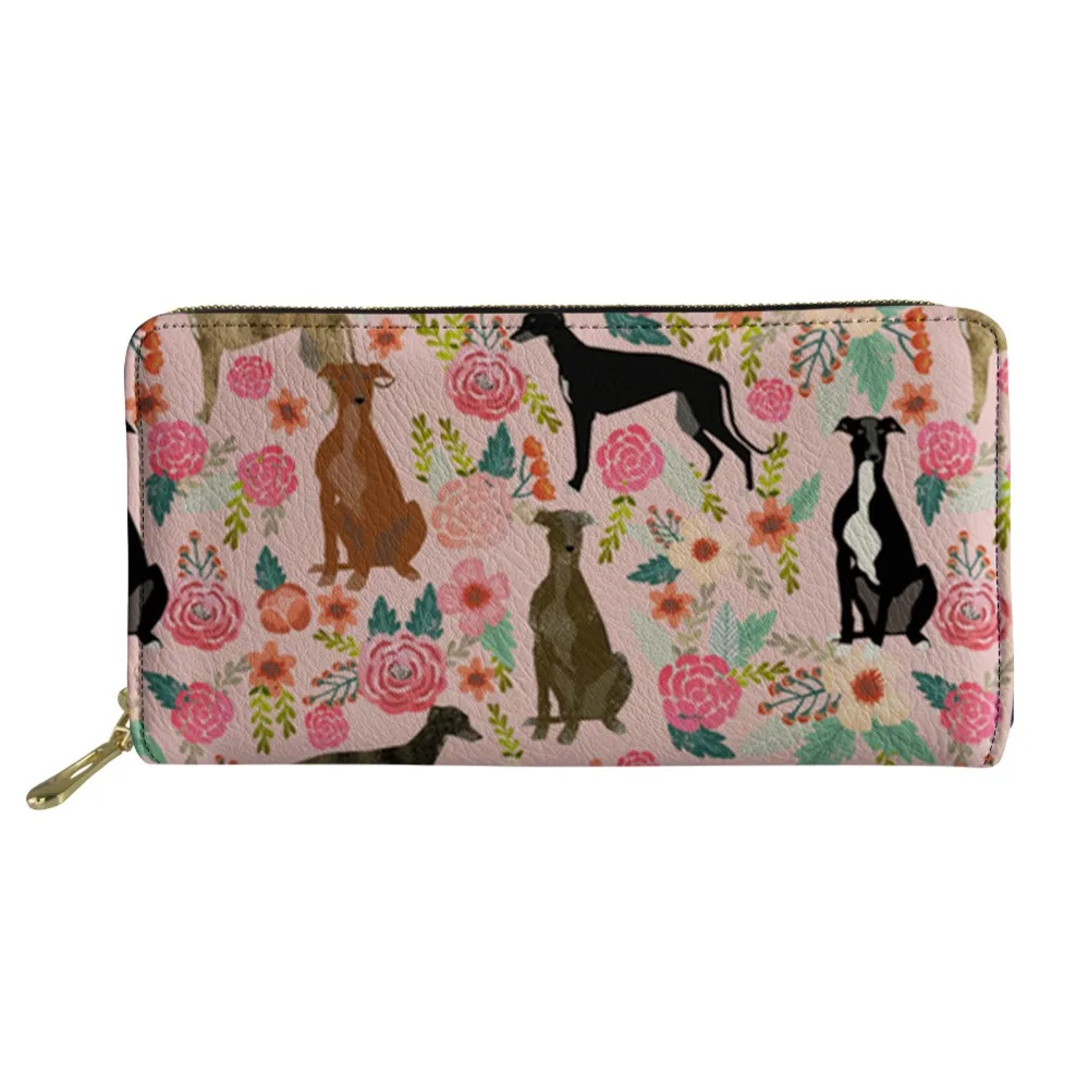 

Noisydesigns Greyhound Print Women Long Wallet Man Leather Purse Card Holder Zipper Pocket Luxury Brand Design Dropshipping