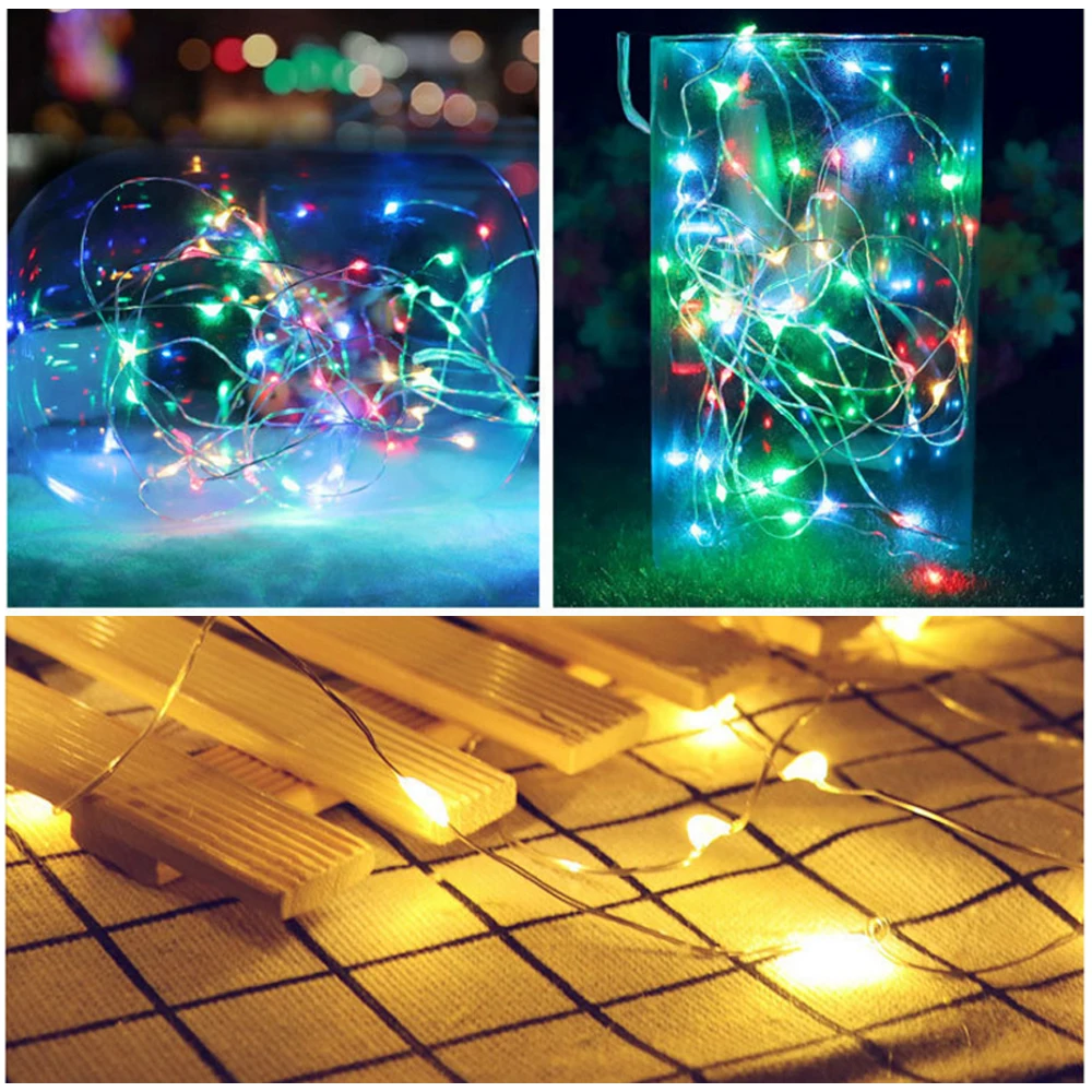 Colorful Warm White White 1/2M 10/20LED Wine Bottle Light String Copper Wire Fairy Lights Holiday Party Decoration Lichterkette