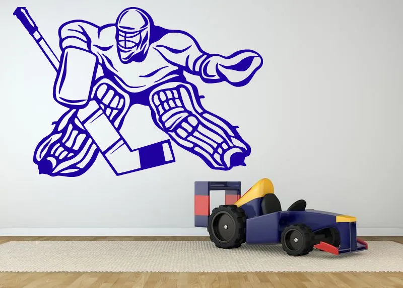 POOMOO Wall Sticker Wall Room Decor Art Vinyl Sticker Mural Decal Hockey Goalkeeper Big Large