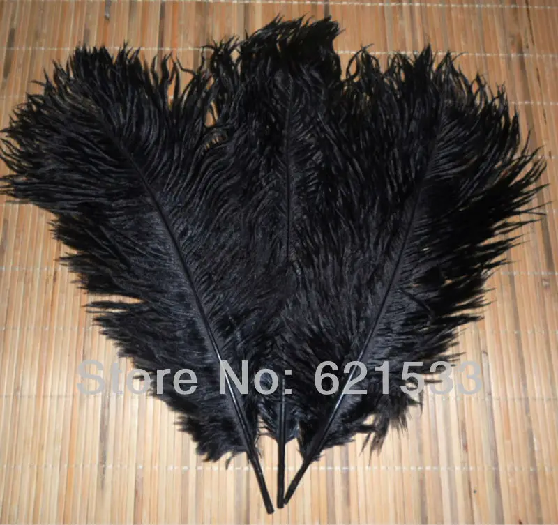 

100PCS/LOT black ostrich feathers for wedding 16-18inch 40-45CM long