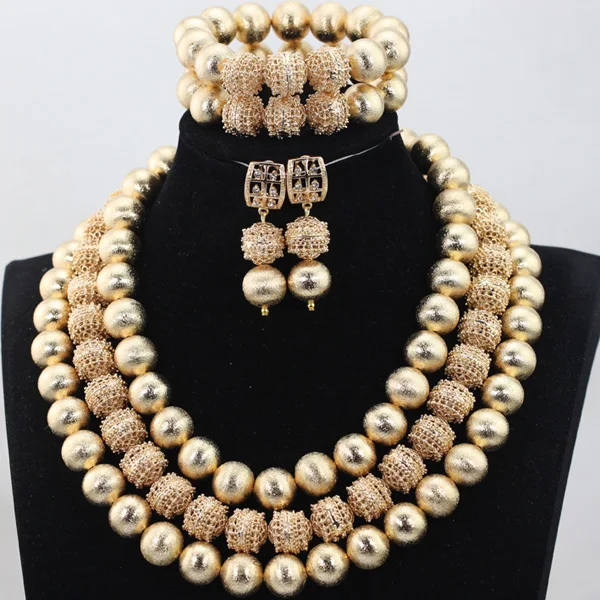 

2017 Fashion Necklace African Beads Jewelry Set Nigerian Wedding Inspired Costume Jewellery Set Free Shipping ABH291