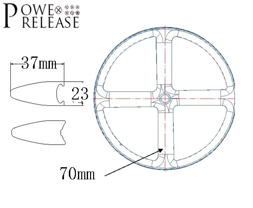 Powerelease 700C 4 spoke carbon wheel road  tubular clincher bicycle 4-spork rims wheels  track fixed gear wheelset TT bike