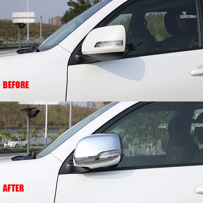 For Toyota Prado FJ150 FJ 150 2010 2011 2012 2013 2014 - 2018 ABS Plastic Side Door Rearview Mirror Cover Car Accessories 2PCS