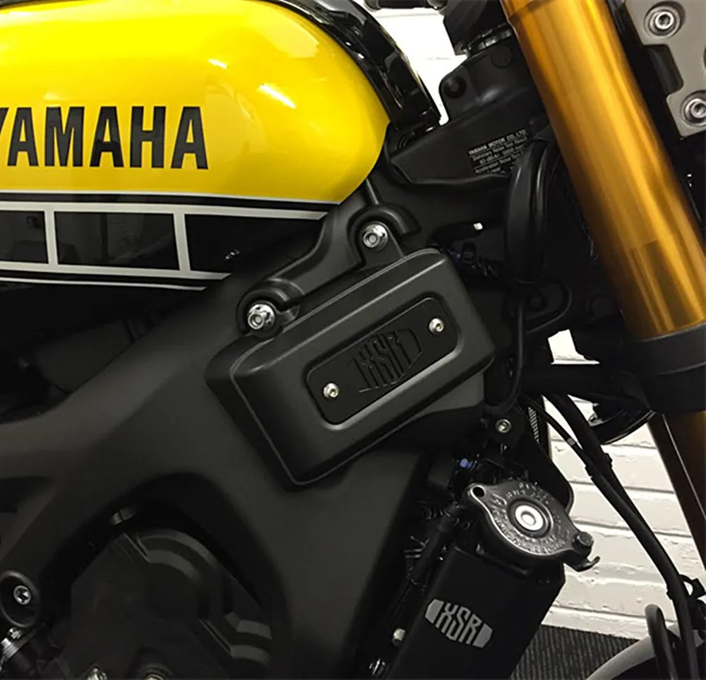 For Yamaha XSR 900 XSR900 Stainless Steel Fuse Box Top Plates Powder Coated Gloss Black/Silver