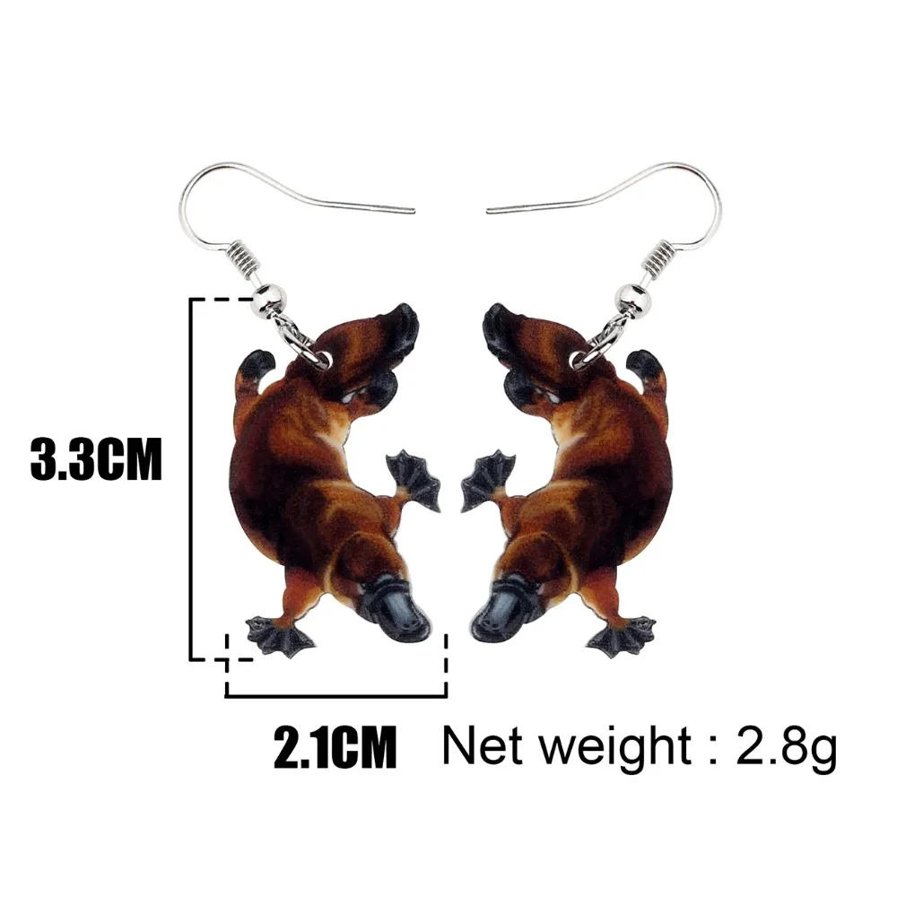Bonsny Acrylic Australian Platypus Duckbill Duckmole Earrings Drop Dangle Unique Animal Jewelry For Women Girls Souvenir Gift view 5