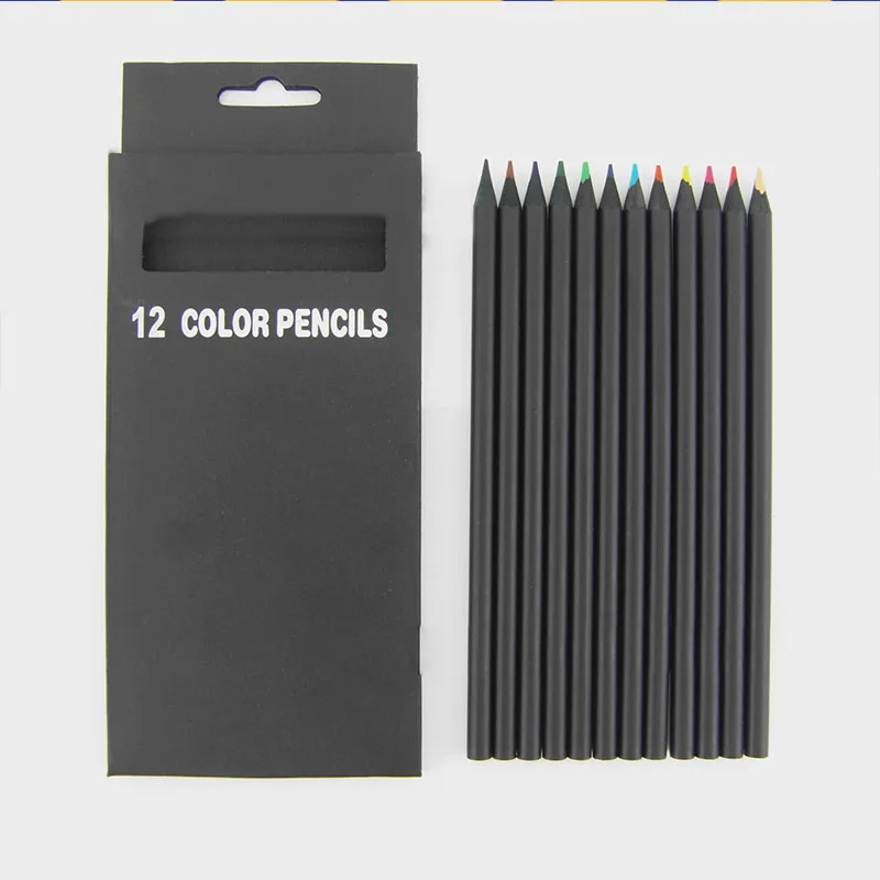 Kayu 12 Pensil Warna Set untuk Siswa Sekolah Artis Kasus Gambar Bahan Pensil Warna Prismaakolor Tangan Cat Pena Set