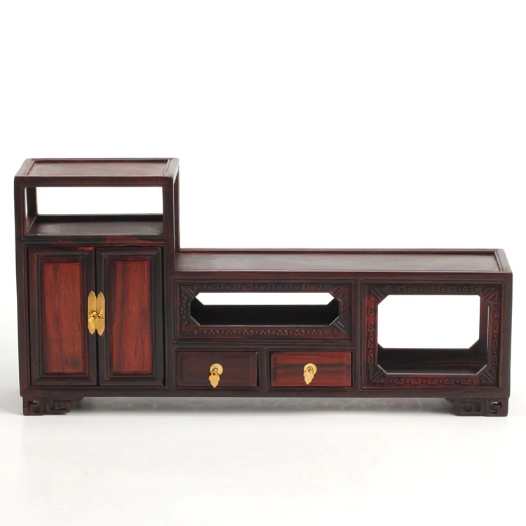 S Gallery] fake Ming furniture rosewood Zhai model TV cabinet miniature furniture rosewood crafts