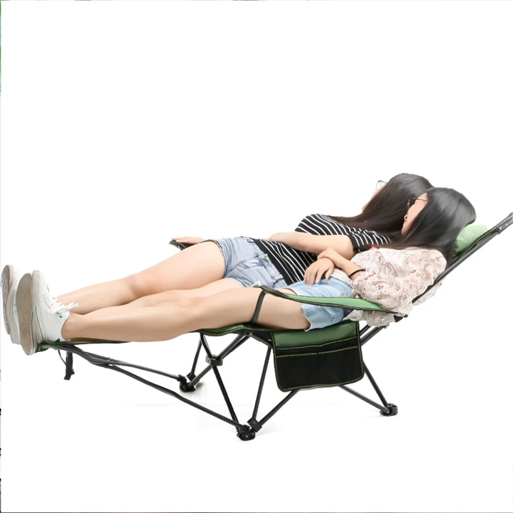 Silla plegable para exteriores, taburete con reposapiés para acampar