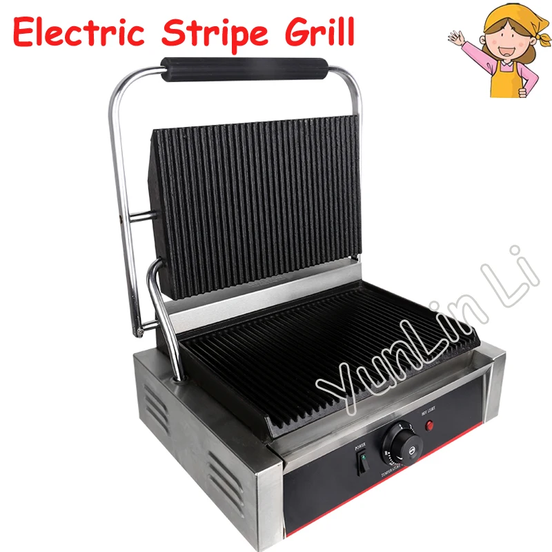 Elektryczny pasek Grill komercyjny Sandwich płyta grzejna kuchenka grillowana włoska maszyna do robienia steków pojedyncza kuchenka maszyna do chleba