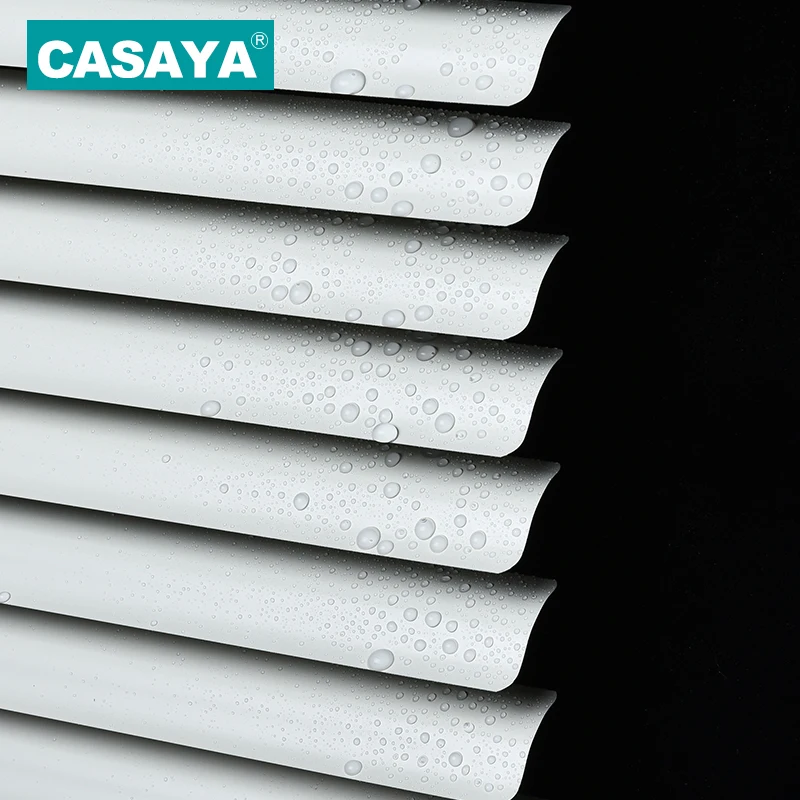 One Rod Control Venetian Blinds Waterproof C shape/ S shape No Drill System Frosted Venetian Blinds Oilproof