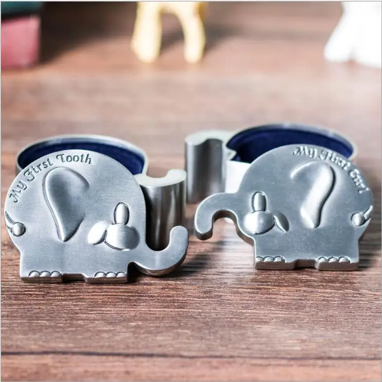2 pcs/set creative baby tooth hair storage box small tin box organizer box small box for baby RY003