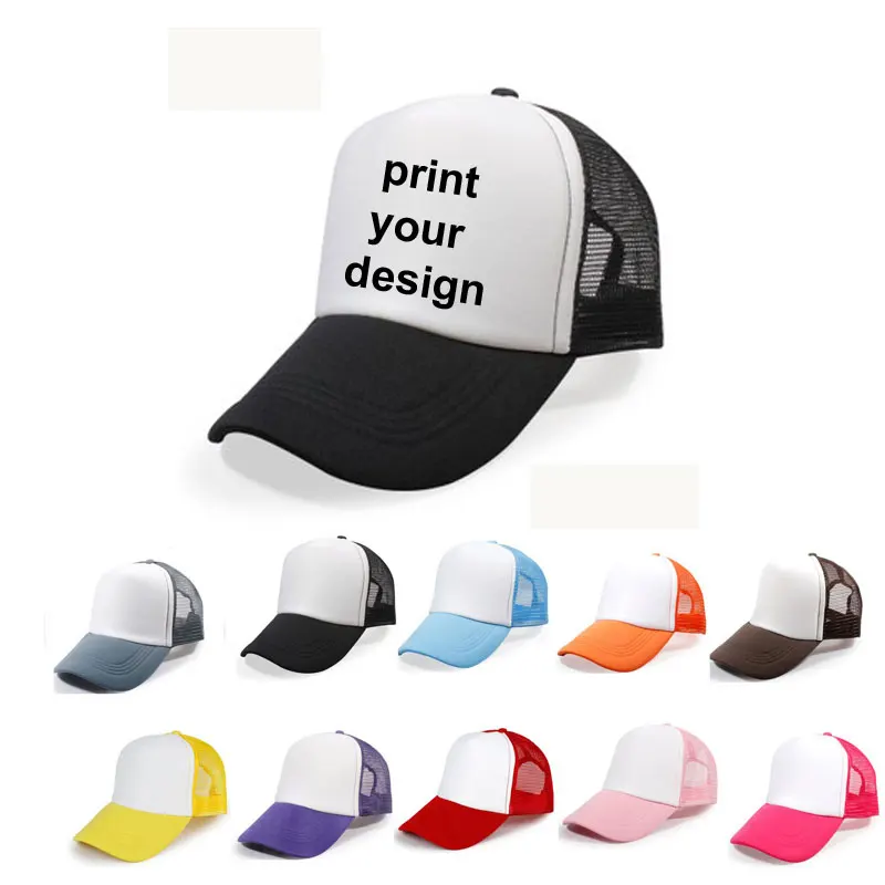 

Wholesale print logo cap mesh cap custom trucker cap printing logo cheap promotion cap custom logo