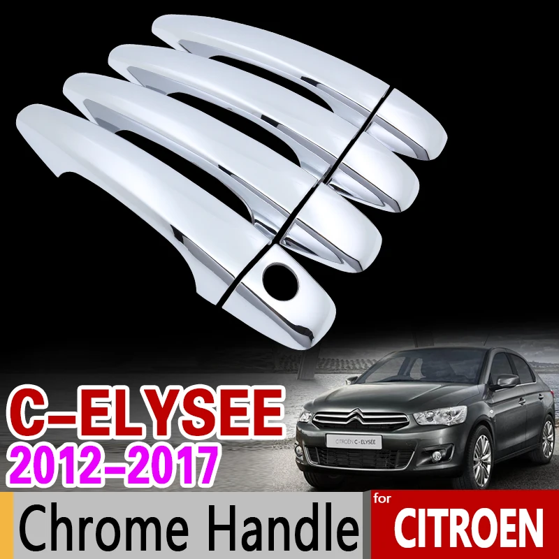 Voor Citroen C-Elysee 2012-2017 Chrome Handvat Cover Trim Set C Elysee 2013 2014 2015 2016 Auto accessoires Stickers Auto Styling