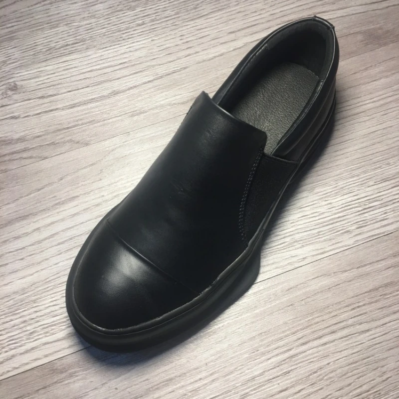 Mocassin Men Shoes 100% Genuine Leather Breathable Casual Sneakers Slip On Flats Lovers White Platform Shoes Luxury Trainers