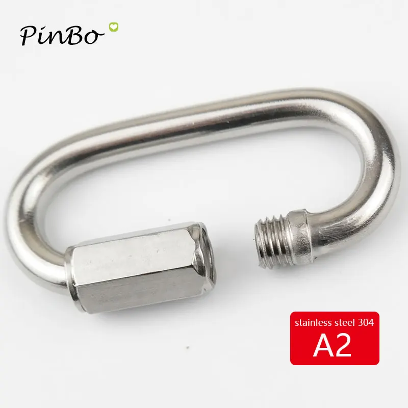 20 stücke 4mm 304 Edelstahl M4 Kette Quick Link Marine Oval Gewinde Karabiner Kette Stecker