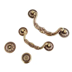 European Bronze Handle For Furniture Hardware Kitchen Cabinets Door Knob Pull Drawer Wardrobe Cupboard Shoe Closet Pulls Handle