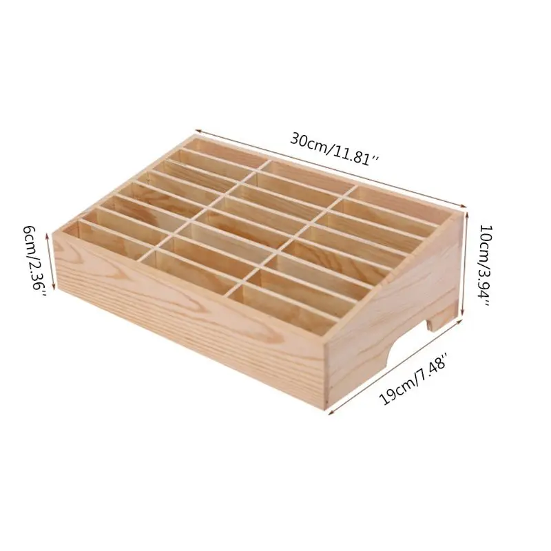 24 Cells Multifunctional Wooden Storage Box Mobile Phone Repair Tool Organizer