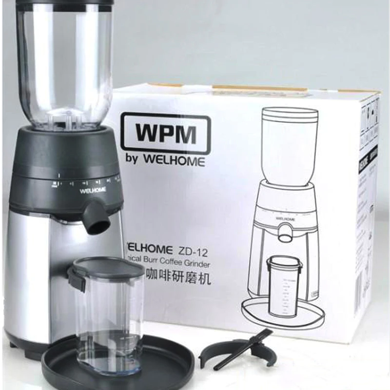 220V Conical Burr Coffee Grinder WELHOME ZD-12 Bean Grinding Machine  Coffee Automatic Mill