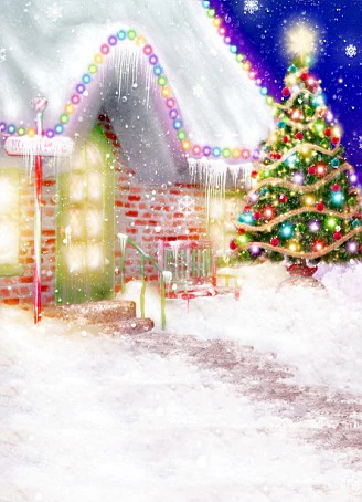 VinylBDS 5x7ft Backgrounds Happy Holidays Christmas Decoration Hanging Lights Look Good Photography Backdrops Photo