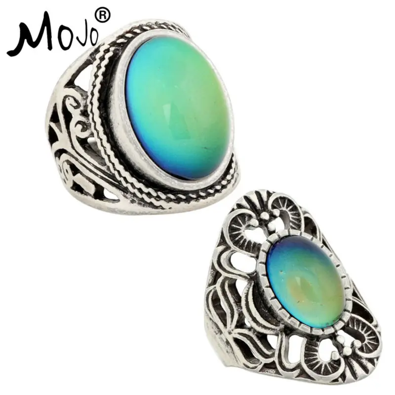 

2PCS Vintage Ring Set of Rings on Fingers Mood Ring That Changes Color Wedding Rings of Strength for Women Men Jewelry RS019-013