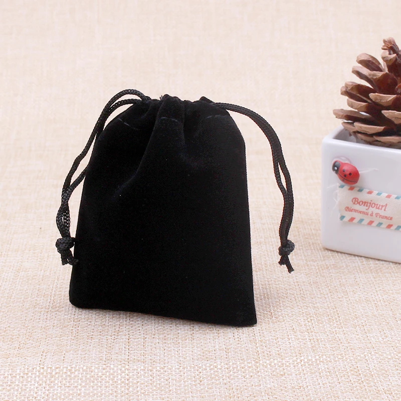 

100 PCS Velvet Bags 9 x 12 CM Pouches Jewelry MP3 Phone Packing Bags Christmas/Candy/Wedding Gift Bags Free Shipping Black