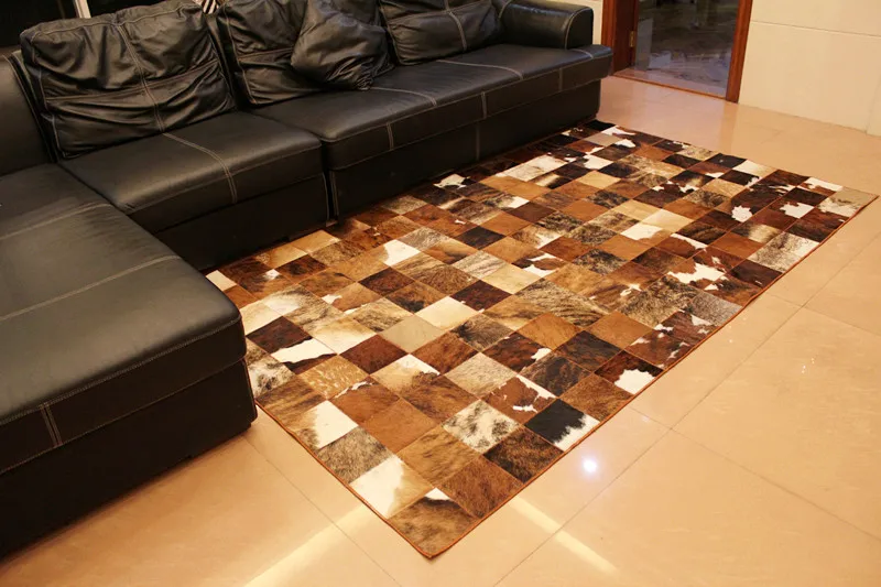 

free shipping Lattice cow leather mats fashion