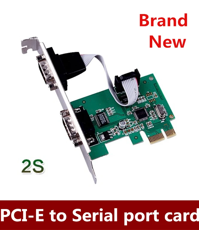 Wholesale    10PCS/LOT    PCI Express PCI-E to 2 Ports COM 9 Pin Serial RS232 Card Adapter for Win7 Vista XP 64    Free Shipping