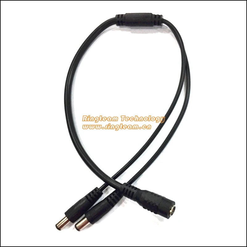 Copper Core 5.5*2.1 mm 12V Power DC Cable Splitter 1 Female to 2 Male for CCTV LCD Monitor Camera Camcorder