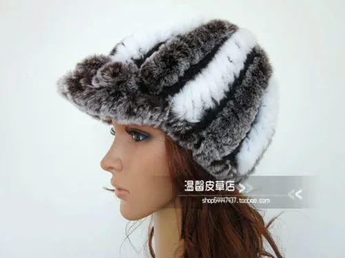 

Rex rabbit hair hat chromophous cap flower belt 2015 women's rex rabbit hair fur knitted hat