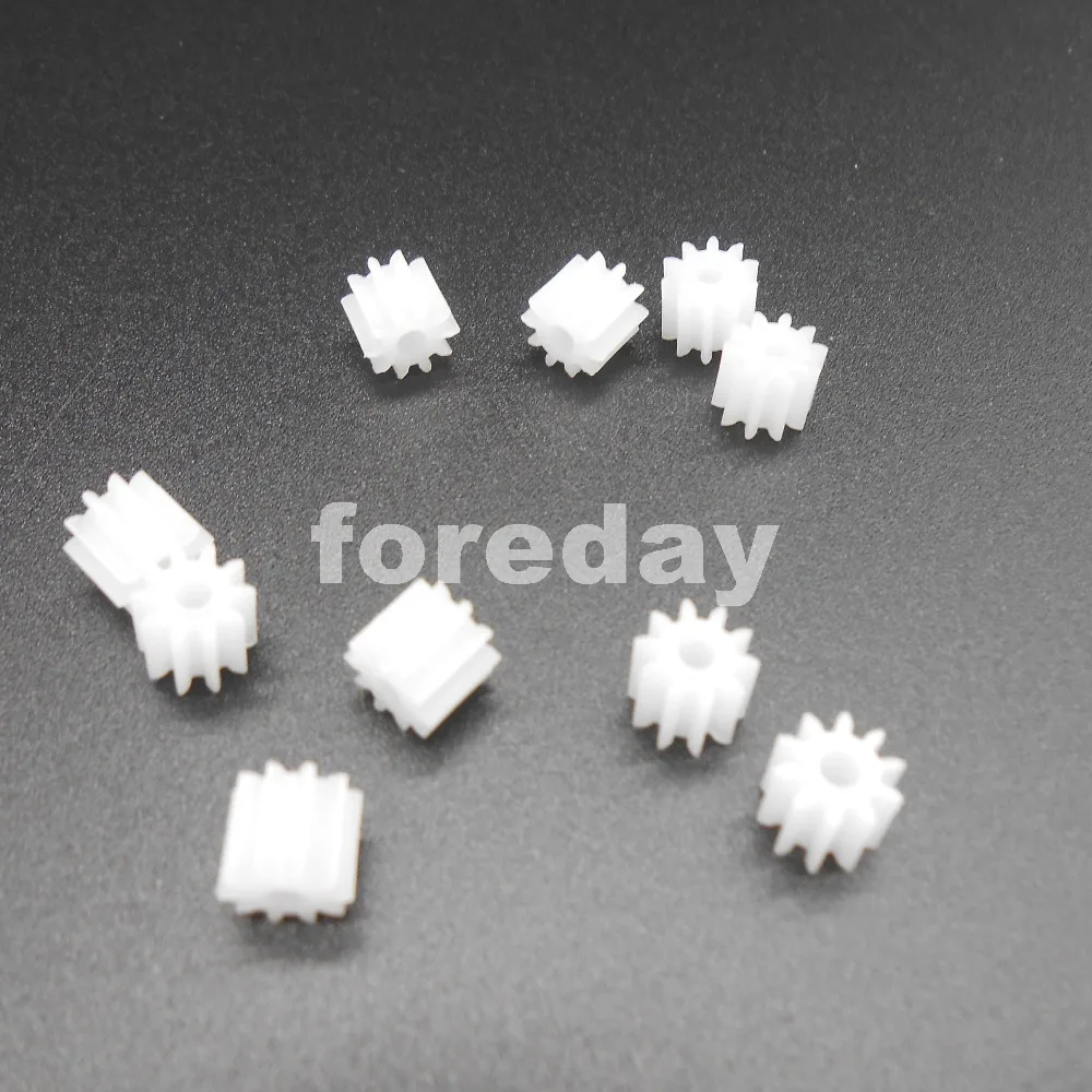 NEW 100pc Plastic Spur Gear (102A) 4.8X6 H:D  0.5 Modulus T=10 Aperture: 2mm DIY Model Accessories 10T *FD267X10