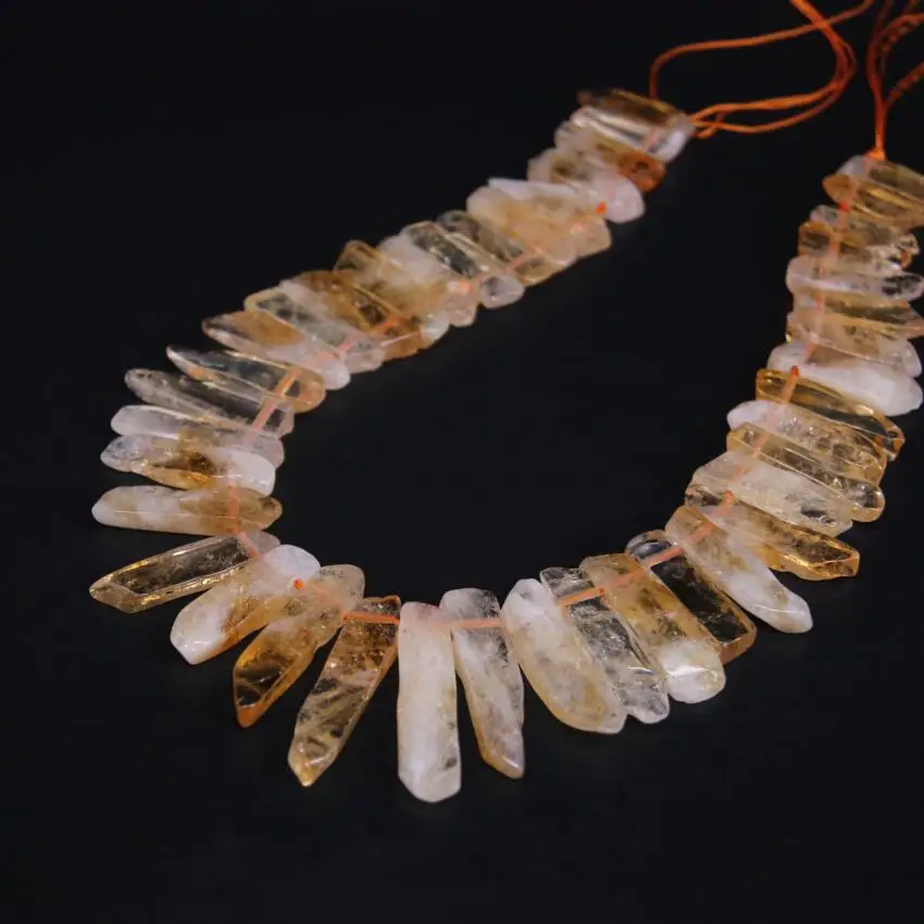 

15.5 "strand Natural Citrines Quartz Top Drilled Slice Loose Beads,Raw Yellow Crystal Stone Slab Pendant Necklace Jewelry Making