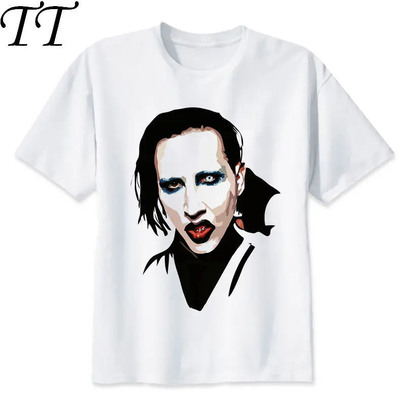 marilyn manson 2019 fashion short t shirt printed Funny t-shirt men tops M8134